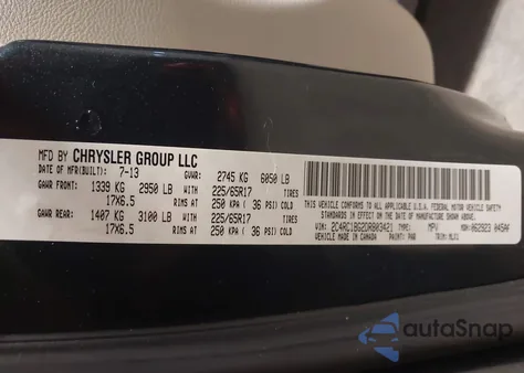 2013 Chrysler Town & Country Touring z USA, uszkodzony, nr VIN 2C4RC1BG2DR803421